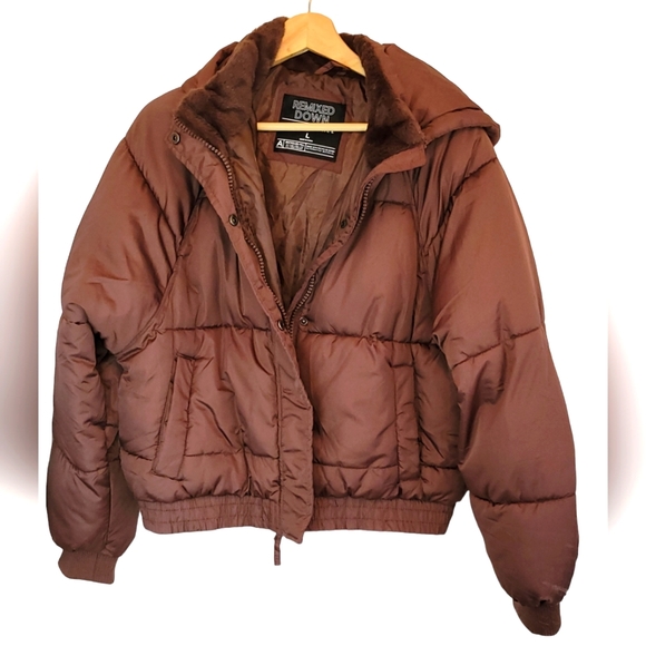 Aeropostale Remixed Down Cropped Puffer Coat Size Large - Picture 5 of 10
